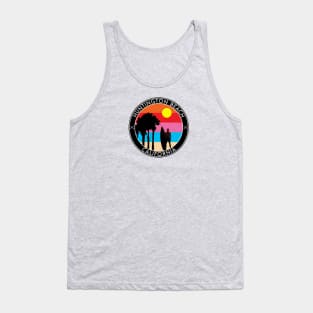 HUNTINGTON BEACH CALIFORNIA SURFING SURFER PALM TREES OCEAN VACATION Tank Top